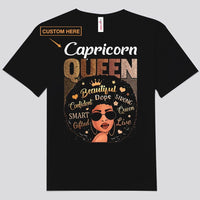 Capricorn Queen Afro Black Woman Personalized Shirts