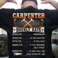 Carpenter Hourly Rate Shirts