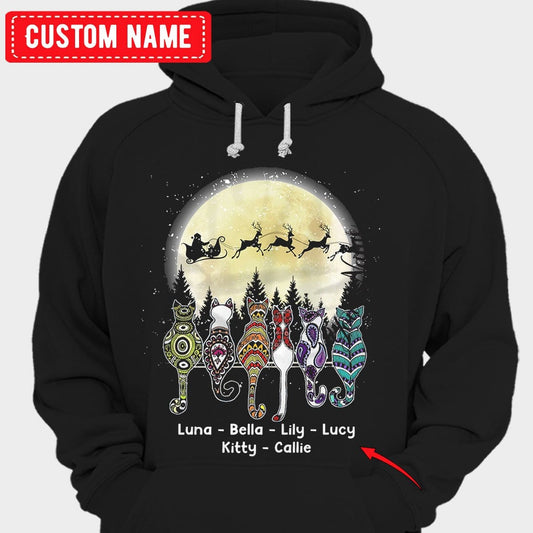 Camiseta navideña personalizada con gato