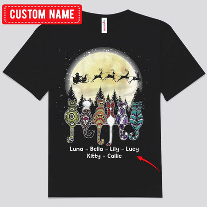 Camiseta navideña personalizada con gato