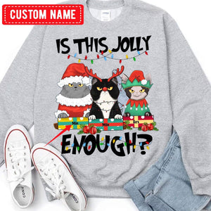 Is This Jolly Enough Personalized Cat Christmas Shirt