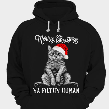 Feliz Navidad, ya, sucio gato humano, camisetas