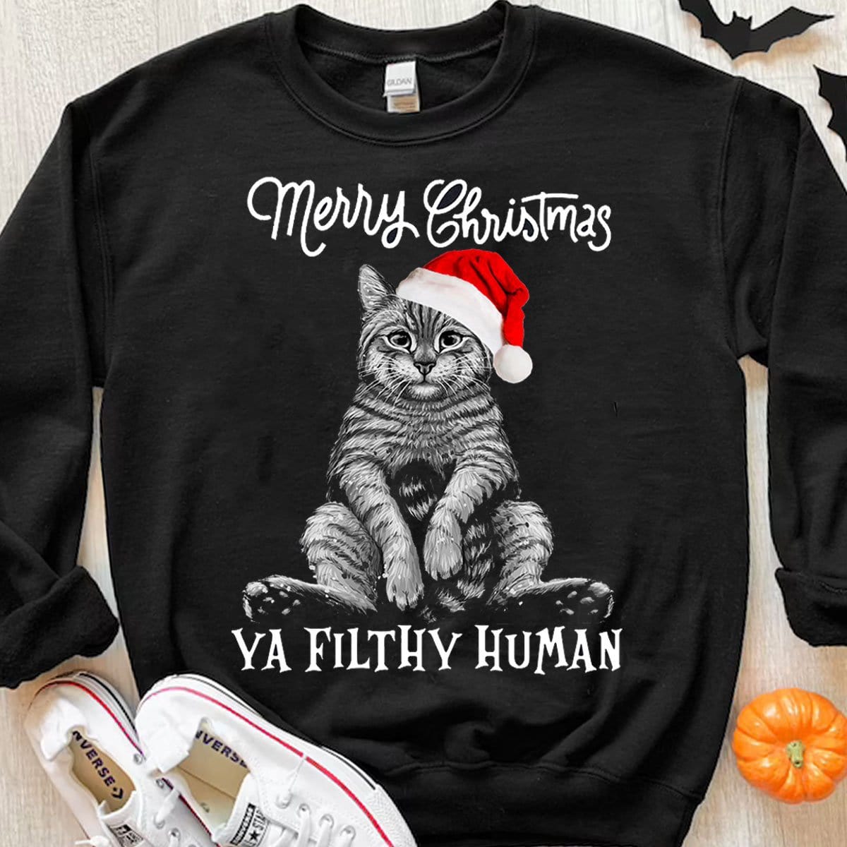 Feliz Navidad, ya, sucio gato humano, camisetas