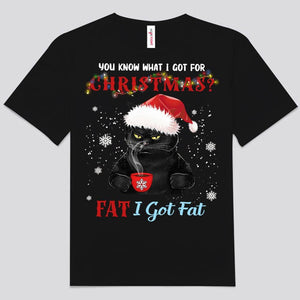 ¿Sabes qué me regalaron por Navidad? Camisetas de gato negro gordas