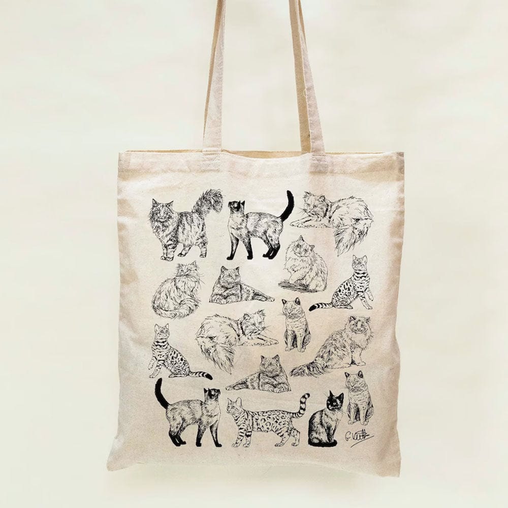 Bolsa de mano con motivos de razas de gatos