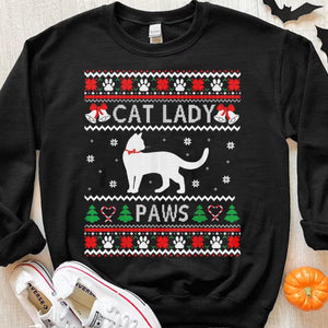 Cat Lady Paws Christmas Cat Shirts