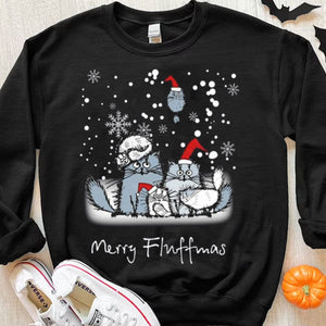 Merry Fluffmas Christmas Cat Shirts