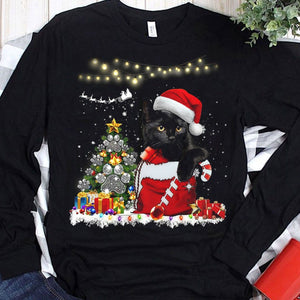 Merry Christmas Black Cat Shirts