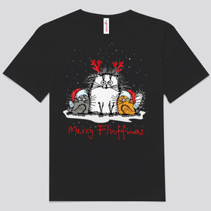 Merry Fluffmas Christmas Cute Cat Shirts