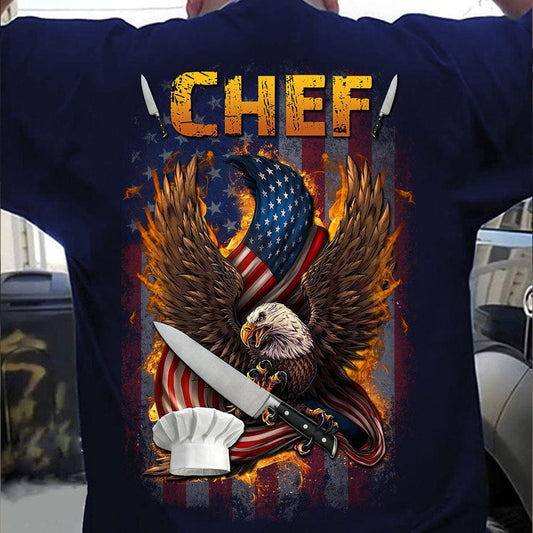 Camisas de chef con bandera estadounidense y águila