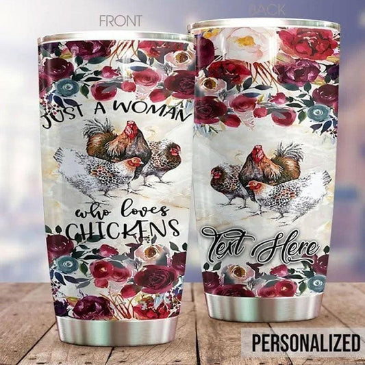 Solo una mujer que ama las gallinas, vaso de pollo personalizado