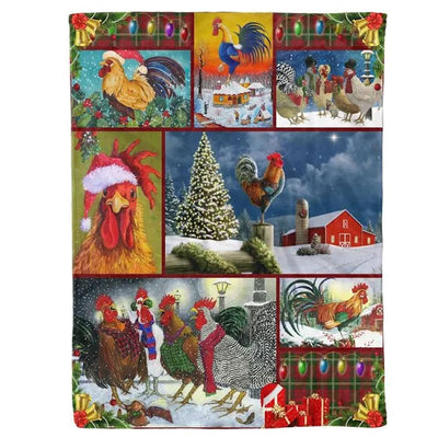 Christmas Chicken Blanket Fleece & Sherpa