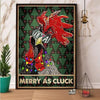 Merry As Cluck Christmas Chicken Poster, Canvas