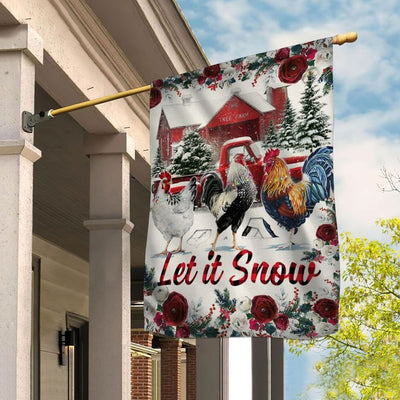 Let It Snow Christmas Chicken House & Garden Flag