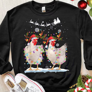 Camisetas navideñas con gallinas y pollos