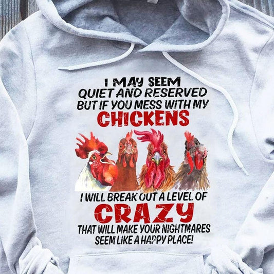 Voy a romper un nivel de locura, camisetas de gallinas