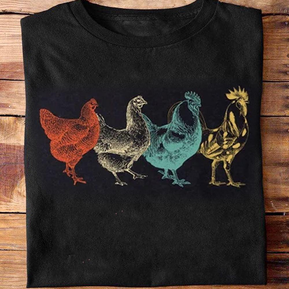Graphic Tee Chickens Shirts
