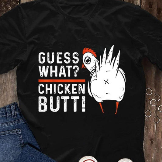 ¡Adivina qué trasero de pollo! Linda camiseta para amantes de los pollos
