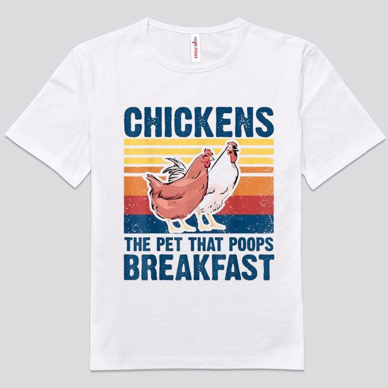 Pollos La mascota que hace caca Desayuno Camisetas vintage