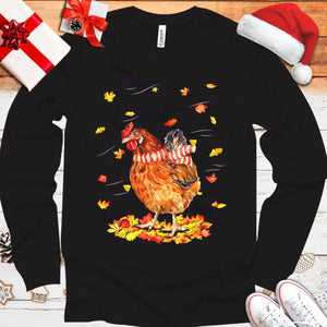 Sudadera con capucha y camiseta de gallina y pollo navideños