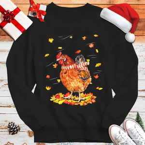 Sudadera con capucha y camiseta de gallina y pollo navideños