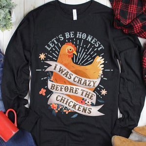 Sudadera con capucha y camiseta "Estaba loca antes de las gallinas"