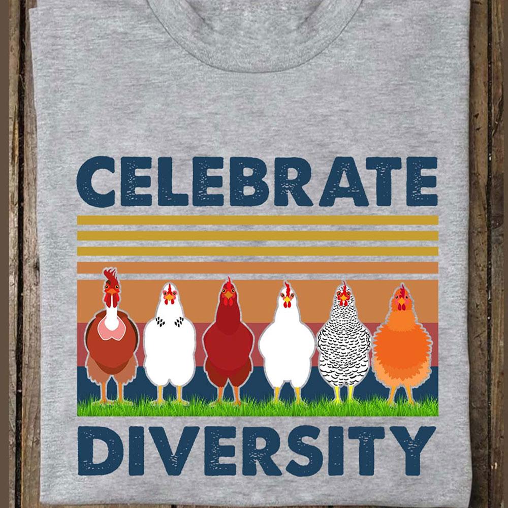 Celebre la diversidad Camisetas vintage de pollo