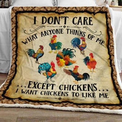 I Don't Care Except Chickens I Want Chickens To Like Me, Chicken Blanket Fleece & Sherpa