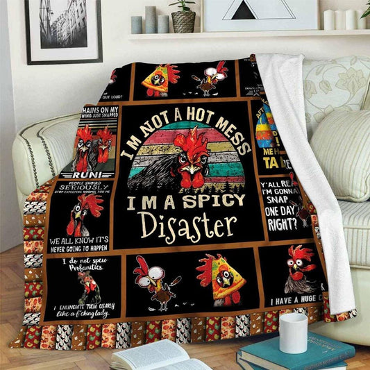 No soy un desastre, soy un desastre picante, manta de pollo, polar y sherpa