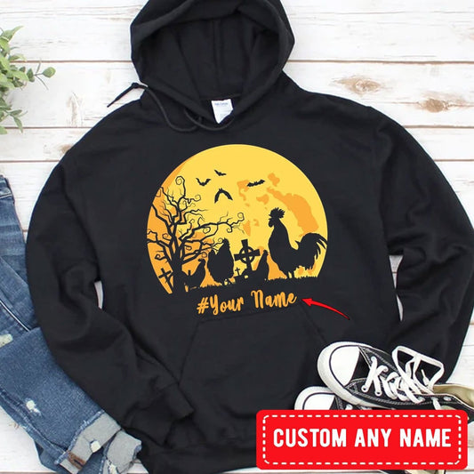 Sudadera con capucha y camisetas personalizadas de pollo para Halloween