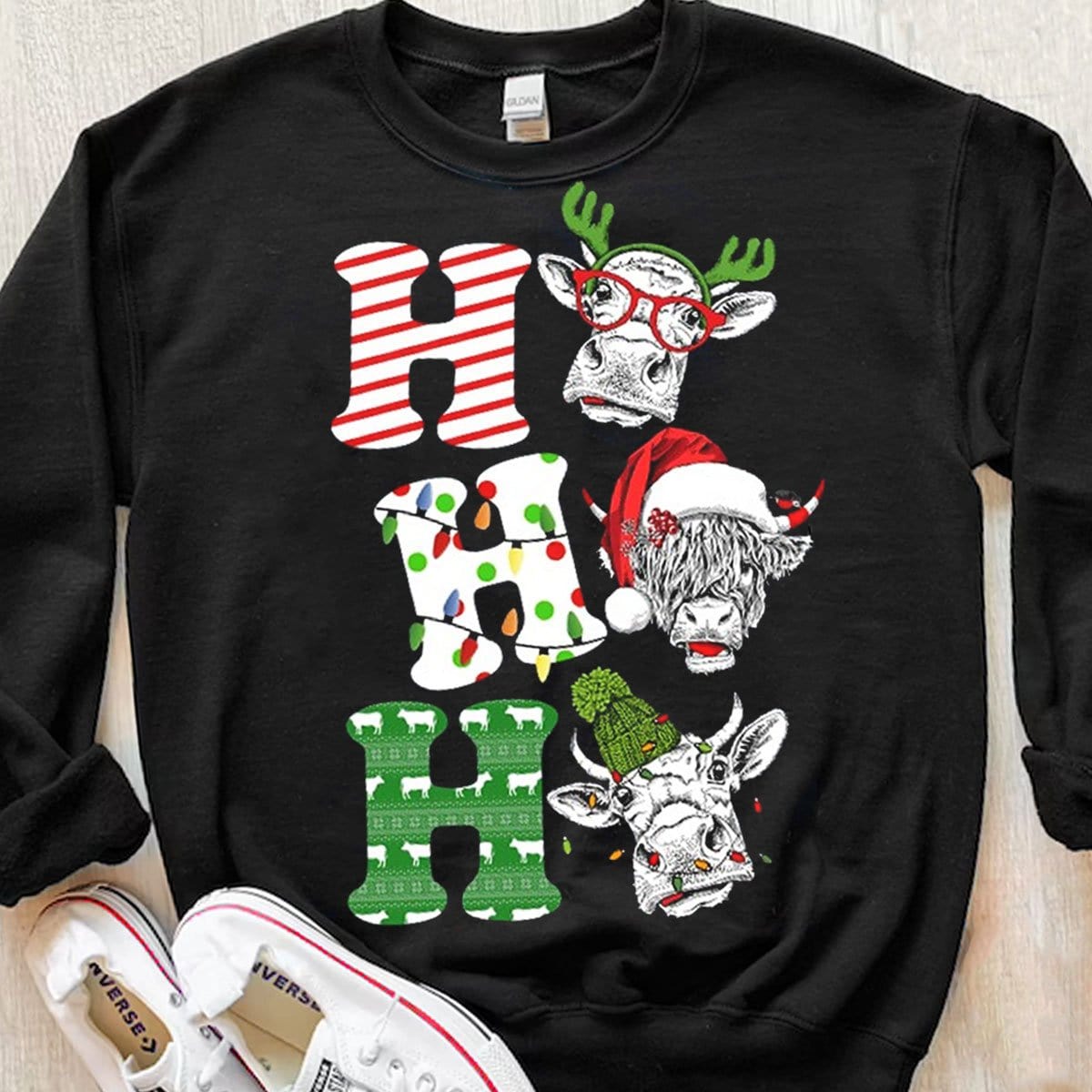 Ho Ho Ho Christmas Cow Shirts