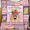 I'm Just A Girl Who Loves Cows, Cow Print Blanket Fleece & Sherpa