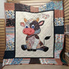 Cute Cow Print Blanket Fleece & Sherpa