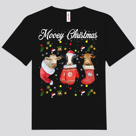 Camisetas navideñas de vacas Mooey