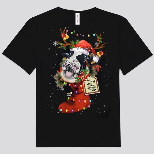 Camisetas de vacas con mensaje de feliz Navidad