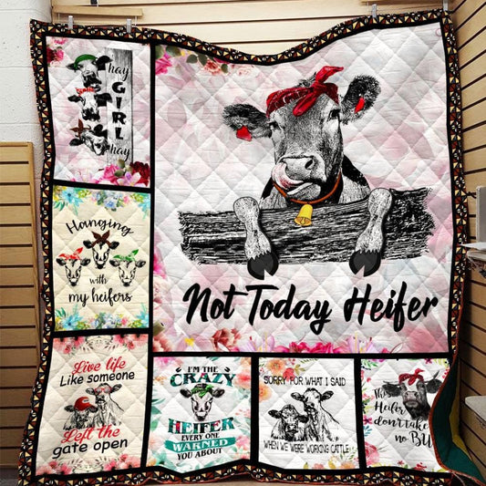 Not Today Heifer, Cows Blanket Fleece & Sherpa