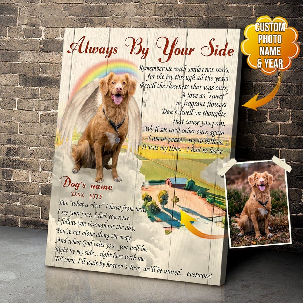 Always By Your Side Personalized Pet Memorial Poster, Canvas