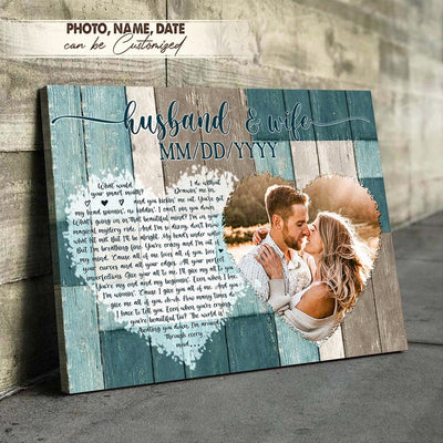Husband & Wife Personalized Couple Valentine Poster, Canvas