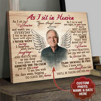 As I Sit In Heaven Personalized Memorial Poster, Canvas