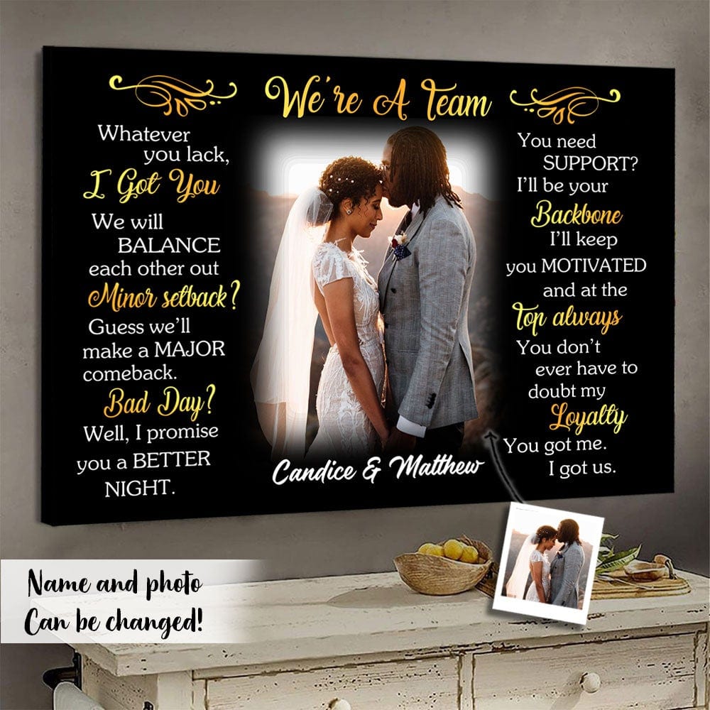 We're A Team Personalized Valentine Poster, Canvas