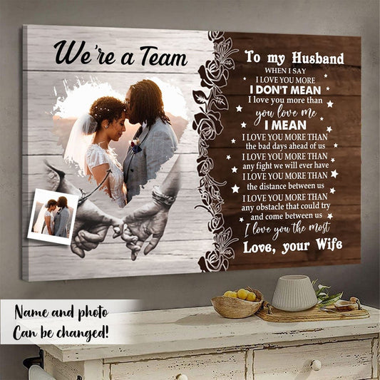 Póster personalizado de San Valentín "Somos un equipo", lienzo