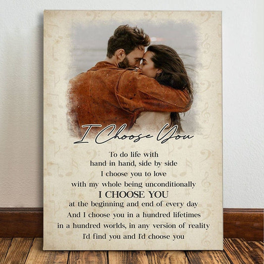 Póster personalizado de San Valentín con pareja "Te elijo" en lienzo