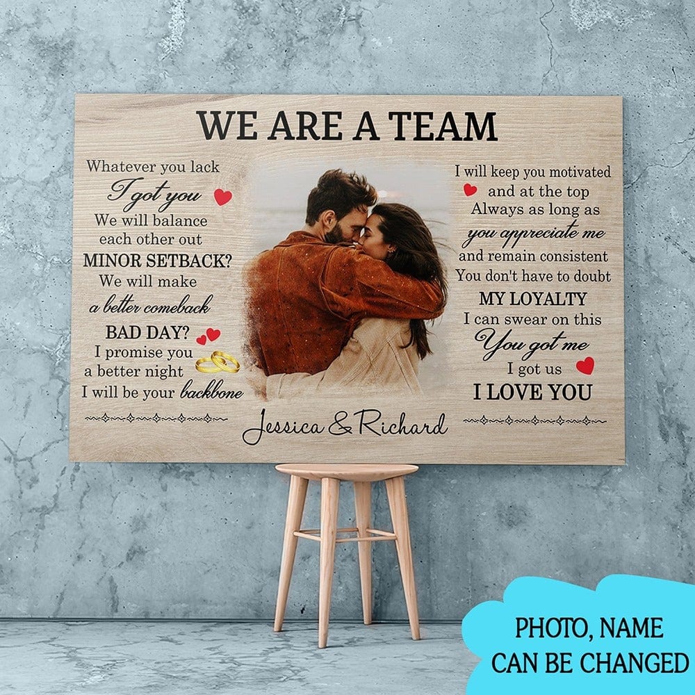 Póster personalizado de San Valentín para parejas Somos un equipo, lienzo
