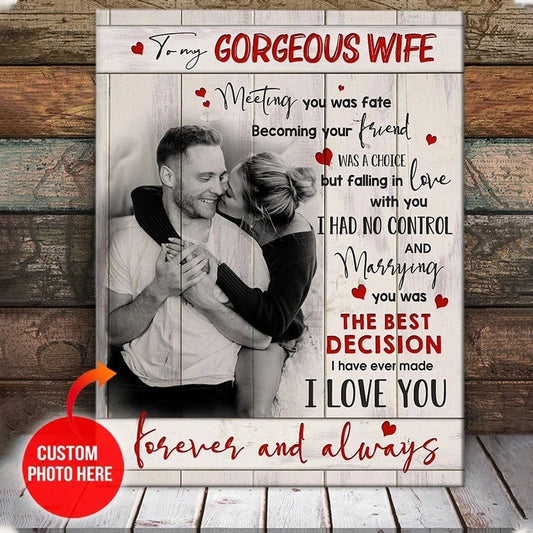 Póster personalizado de San Valentín para mi hermosa esposa, lienzo