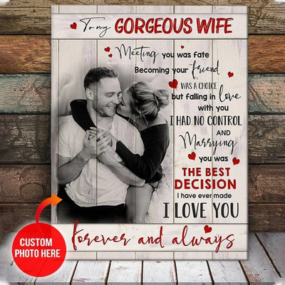 To My Gorgeous Wife Personalized Couple Valentine Poster, Canvas