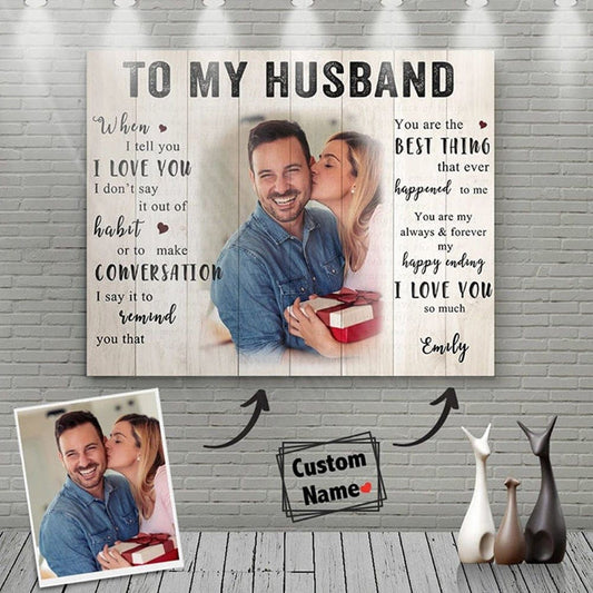 Póster personalizado de San Valentín para mi esposo, pareja, lienzo