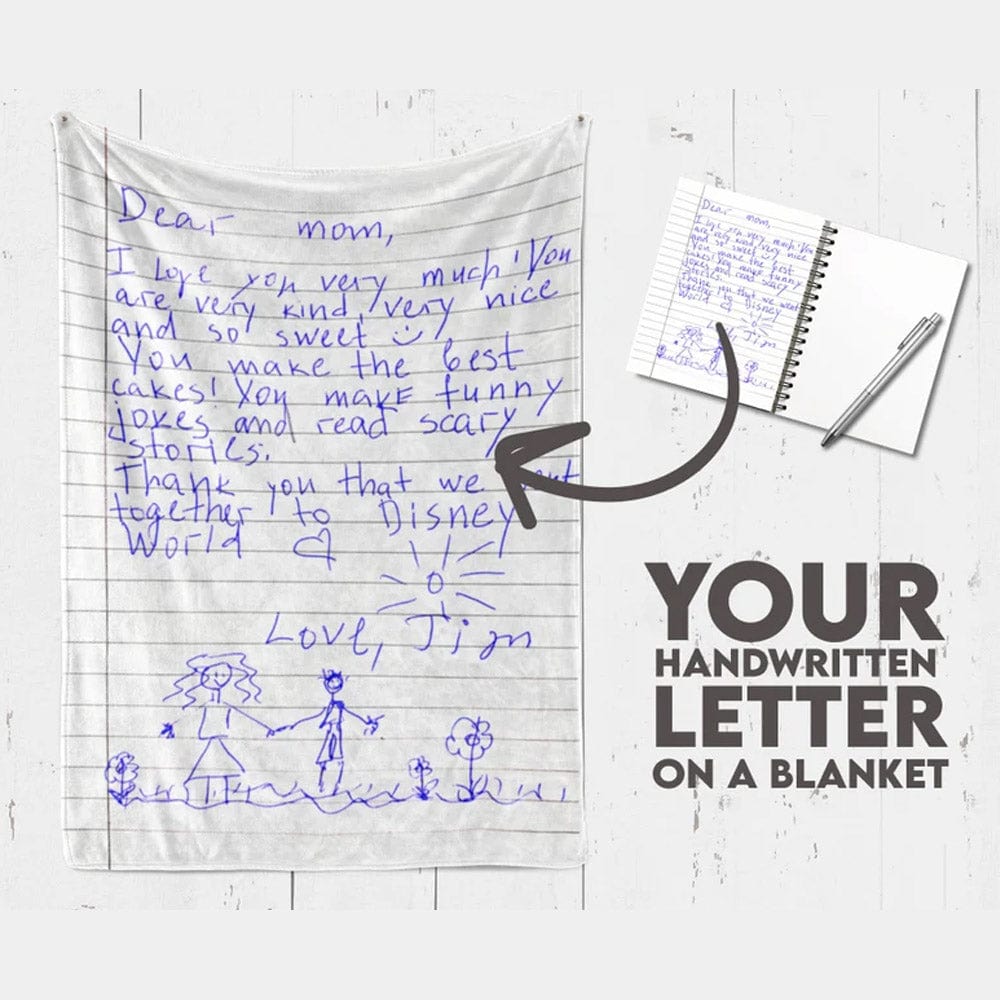 Manta de polar y sherpa con letras de amor personalizadas y escritas a mano