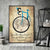 Póster de ciclismo, lienzo La vida es como andar en bicicleta, regalo para ciclistas, lienzo, arte de impresión de pared