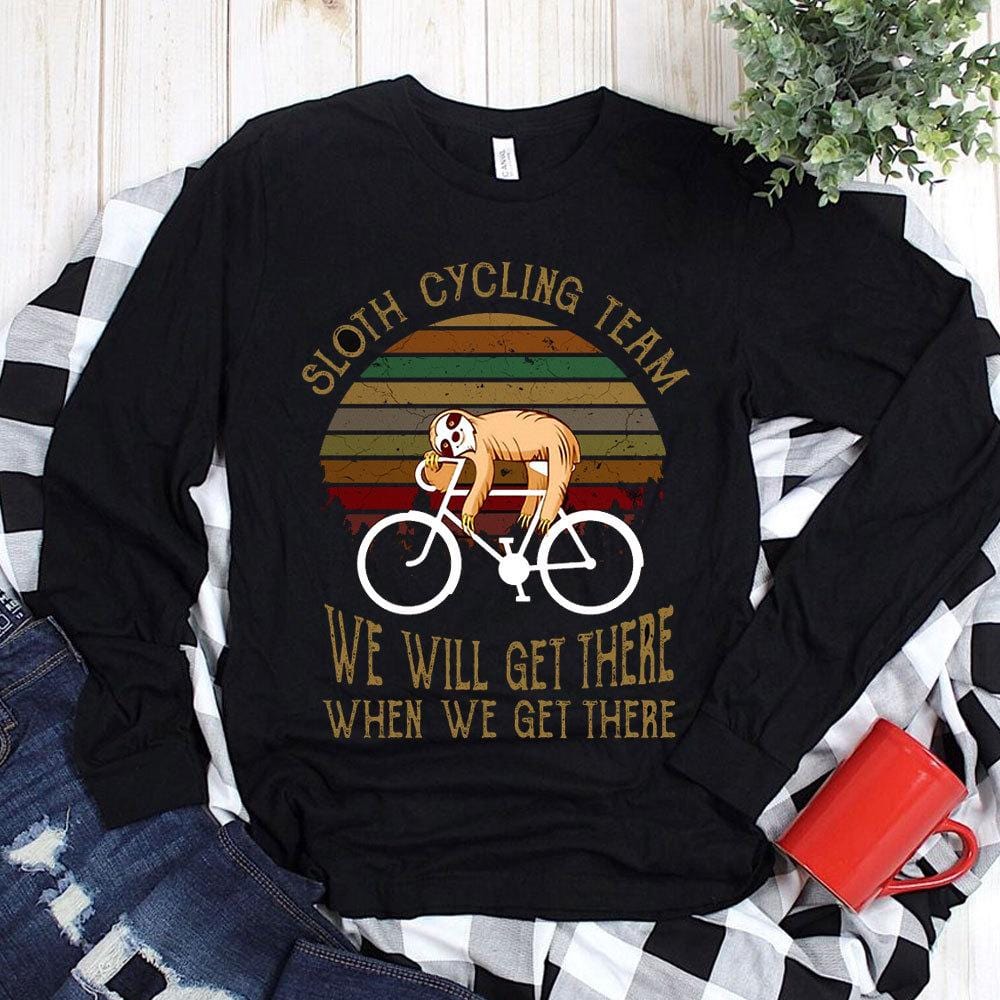 Long Sleeve Cycling Shirt With Sloth Cycling Team, Cycling Shirts