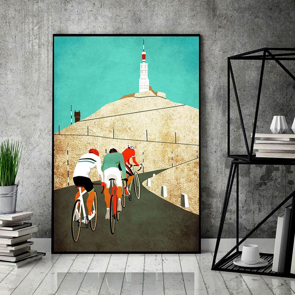 Cycling Posters, Canvas Bicycle Race Poster, Gift For Biker, Wall Print Art